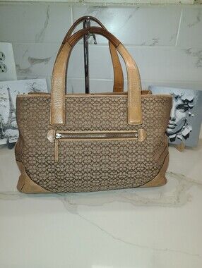 Y2K Vintage Coach Hampton Signature Canvas Khaki Tote Bag Fair